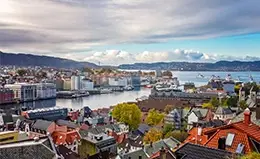 Vistas panorámicas desde el Mont Flouyen en Bergen.